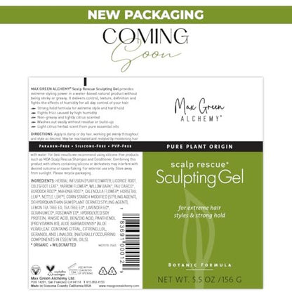 Max Green Alchemy MGA Vegan Sculpting Hair Gel Tube – Extreme Styling Hair Gel for Women & Men | Organic Formula Provides Strong Hold & Lasting Control | Color Safe | 5.5 Ounces Avelisse