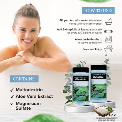 Spazazz Eucalyptus Mint Spa and Bath Crystals - 17 oz Avelisse