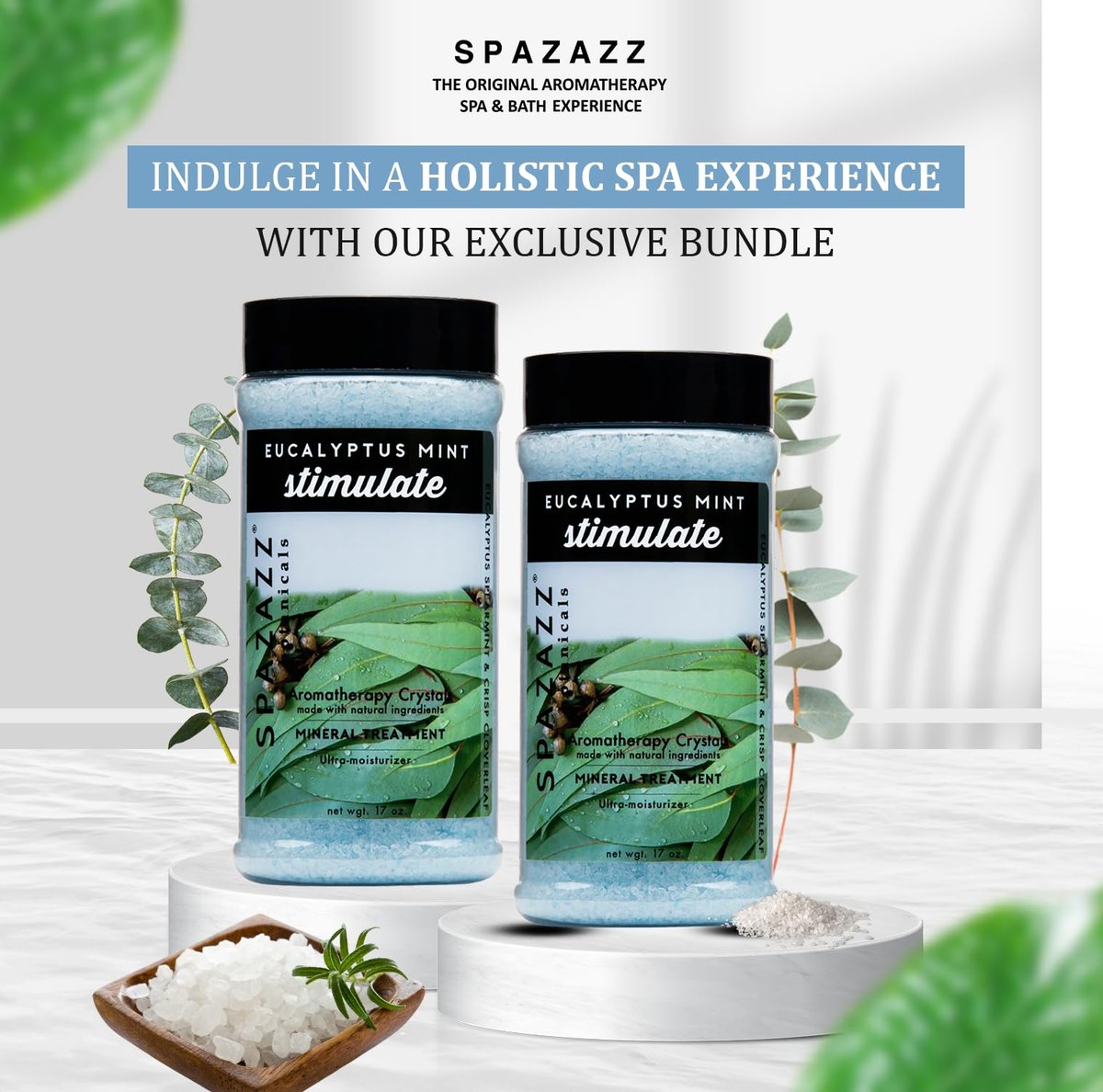 Spazazz Eucalyptus Mint Spa and Bath Crystals - 17 oz Avelisse