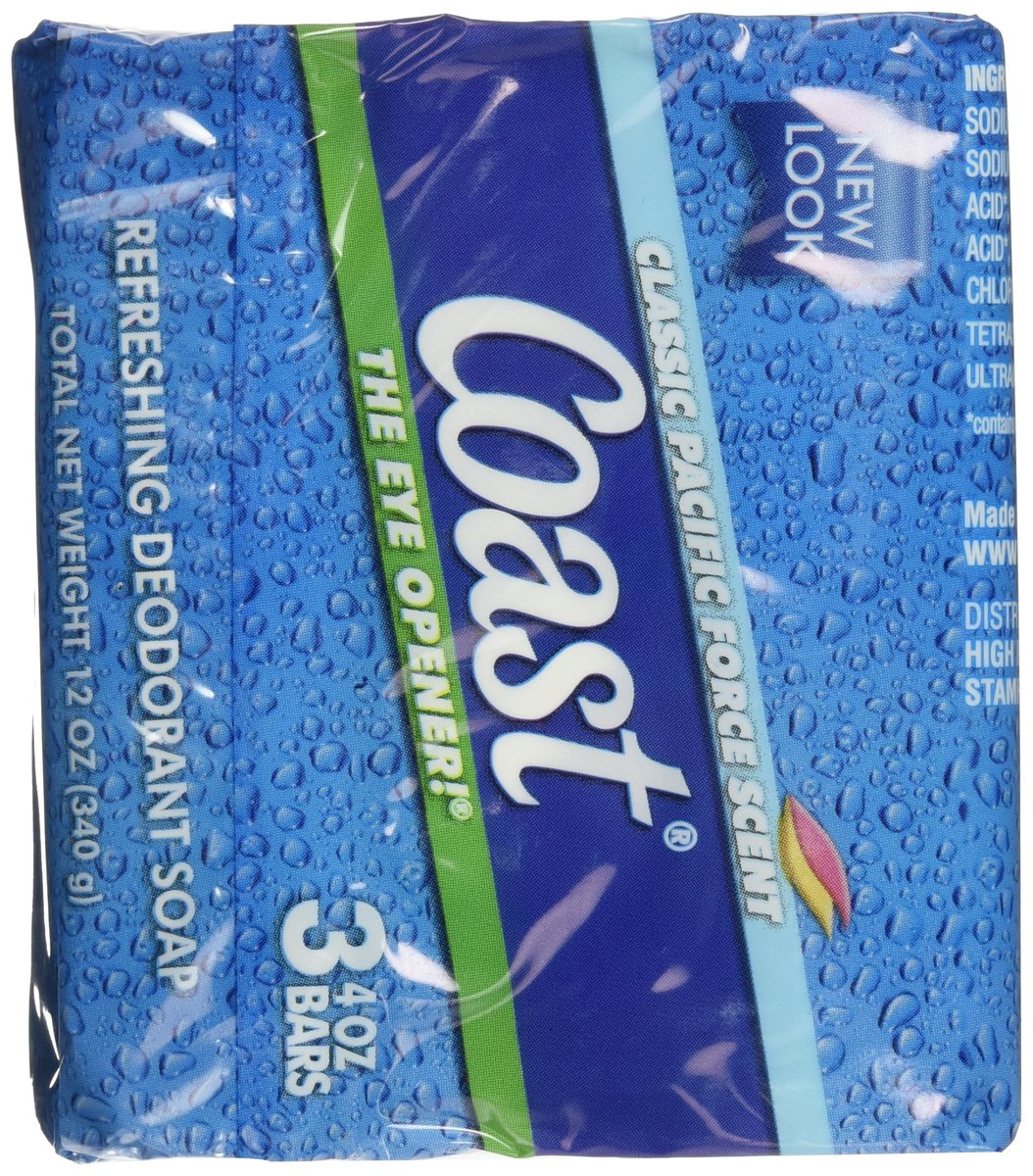 Coast Bath Bars Original Blue 3 Bar Soap, 12 oz - Classic Clean Scent - görsel 5