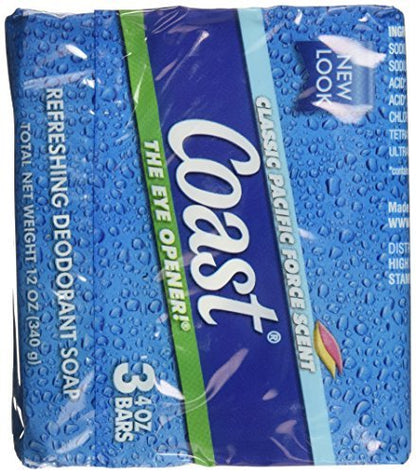 Coast Bath Bars Original Blue 3 Bar Soap, 12 oz - Classic Clean Scent