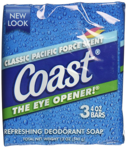Coast Bath Bars Original Blue 3 Bar Soap, 12 oz - Classic Clean Scent