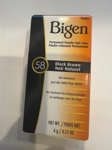 Bigen Permanent Powder Hair Color - #58 Black Brown, 0.21 oz (6 g) with Measuring Cup - Solstice - görsel 6