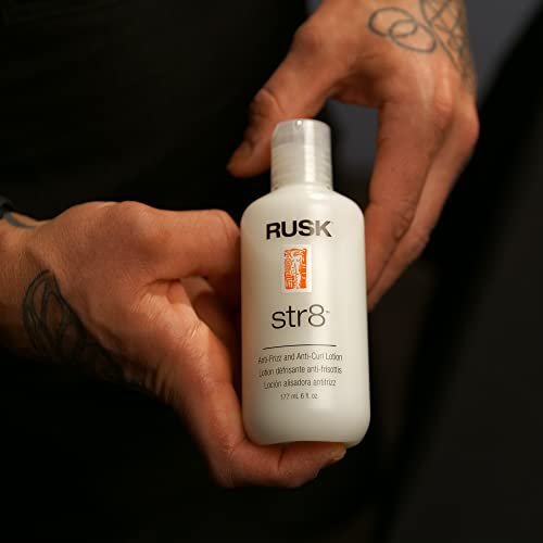 RUSK Str8 Anti-Frizz & Anti-Curl Lotion – Lightweight, Greaseless Formula – Temporarily Removes Curl & Eliminates Frizz – 6 oz Avelisse