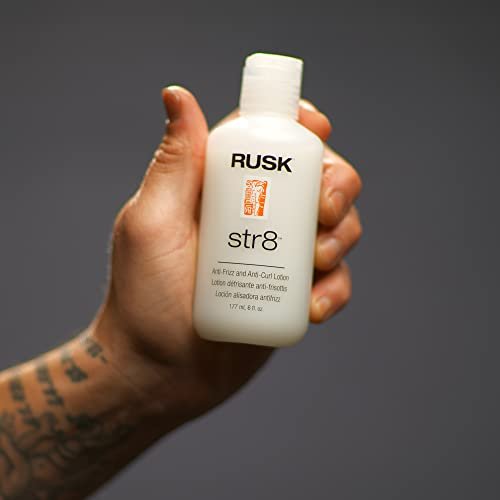 RUSK Str8 Anti-Frizz & Anti-Curl Lotion – Lightweight, Greaseless Formula – Temporarily Removes Curl & Eliminates Frizz – 6 oz Avelisse