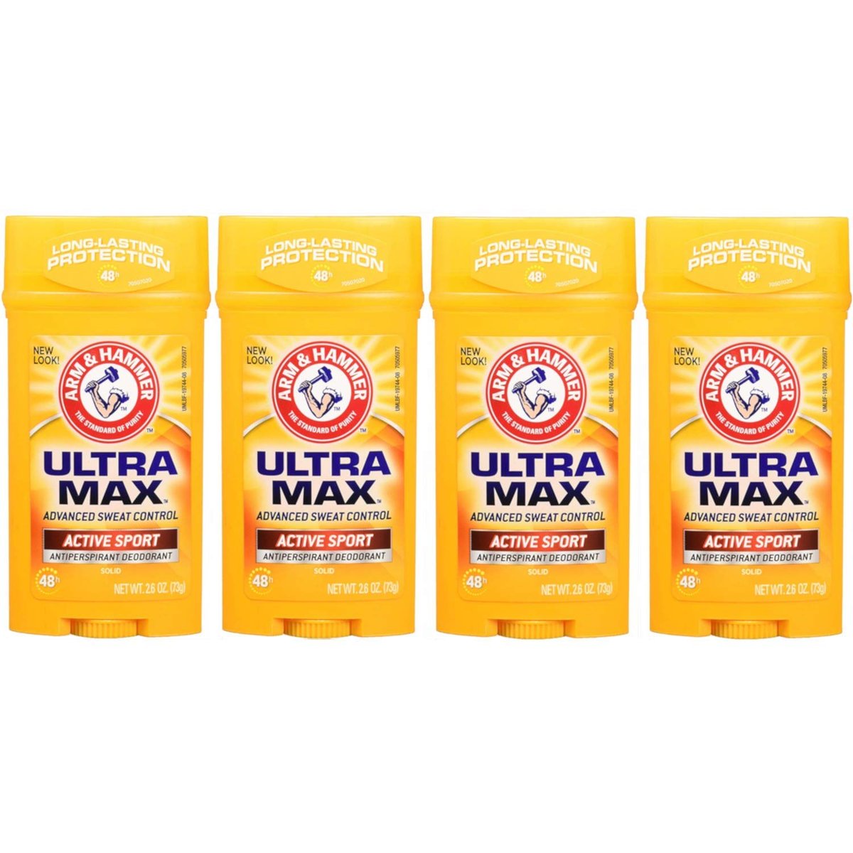 ARM & HAMMER Ultramax Solid Antiperspirant Deodorant Active Sport, 2.6 oz (Pack of 4) - görsel 4