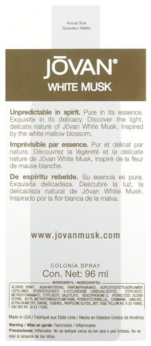 Jovan White Musk Cologne Spray for Women, 3.25 oz Avelisse