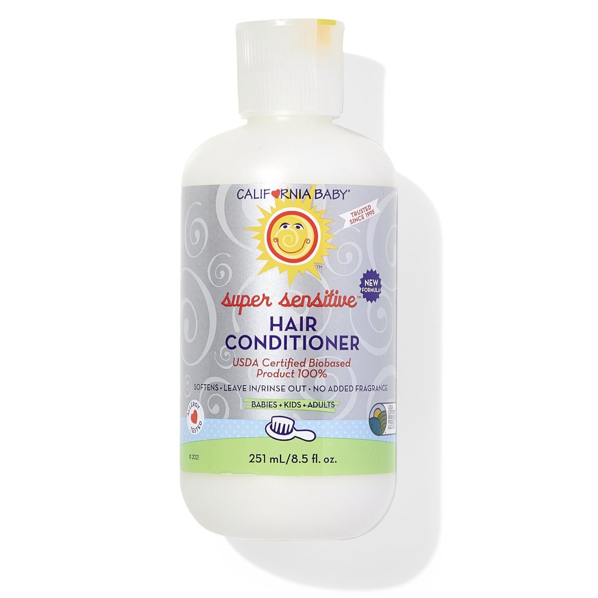 California Baby Super Sensitive Hair Conditioner - Fragrance Free, 100% Plant-Based, 8.5 oz Avelisse