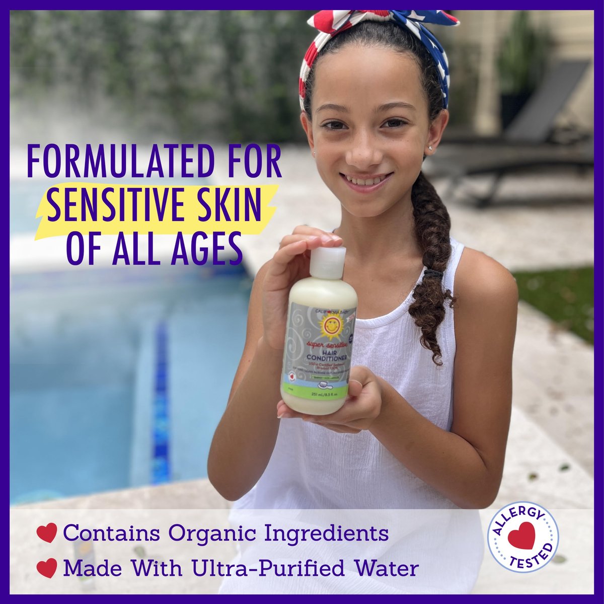 California Baby Super Sensitive Hair Conditioner - Fragrance Free, 100% Plant-Based, 8.5 oz Avelisse