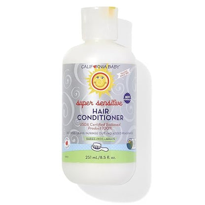 California Baby Super Sensitive Hair Conditioner - Fragrance Free, 100% Plant-Based, 8.5 oz Avelisse