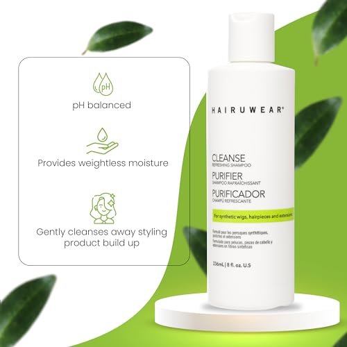 Hair U Wear Cleansing Shampoo – Gentle Wig Shampoo for Synthetic Wigs and Hair Extensions, 8 oz Avelisse