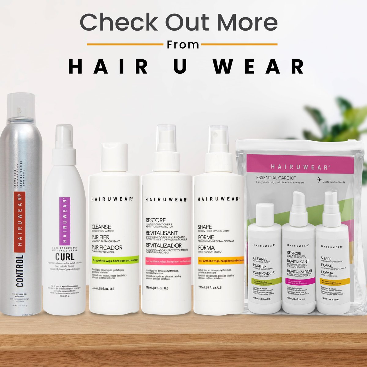 Hair U Wear Cleansing Shampoo – Gentle Wig Shampoo for Synthetic Wigs and Hair Extensions, 8 oz Avelisse