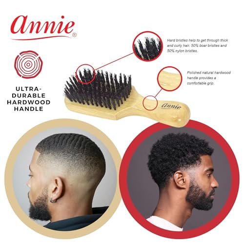 Annie Natural Boar Bristle Hard Club Brush #2061 – Reinforced Boar Bristles for All Hair Types - görsel 6