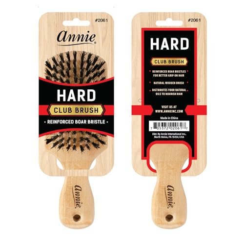 Annie Natural Boar Bristle Hard Club Brush #2061 – Reinforced Boar Bristles for All Hair Types - görsel 4