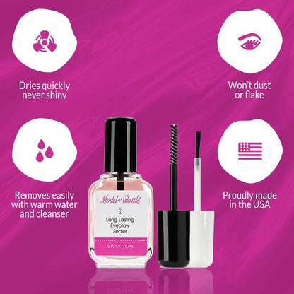 Model in a Bottle Eyebrow Sealer with Mascara & Brush Applicator – Waterproof, Smudge-Proof, Long-Lasting Eyebrow Gel Topcoat for Flawless All-Day Hold Avelisse