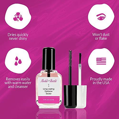 Model in a Bottle Eyebrow Sealer with Mascara & Brush Applicator – Waterproof, Smudge-Proof, Long-Lasting Eyebrow Gel Topcoat for Flawless All-Day Hold Avelisse