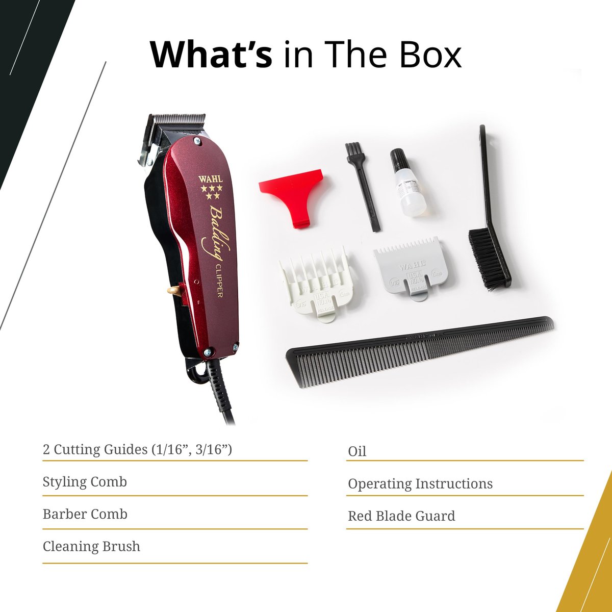 Wahl Professional 5 Star Balding Clipper - Corded V5000 Electromagnetic Motor for Ultra-Close Trimming Avelisse