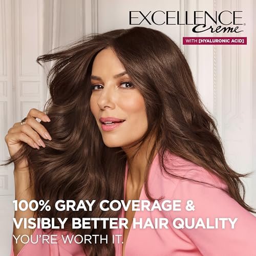 L'Oreal Paris Excellence Crème Permanent Hair Dye - 6 Light Brown, Triple Care with Hyaluronic Acid, 100% Gray Coverage - görsel 4