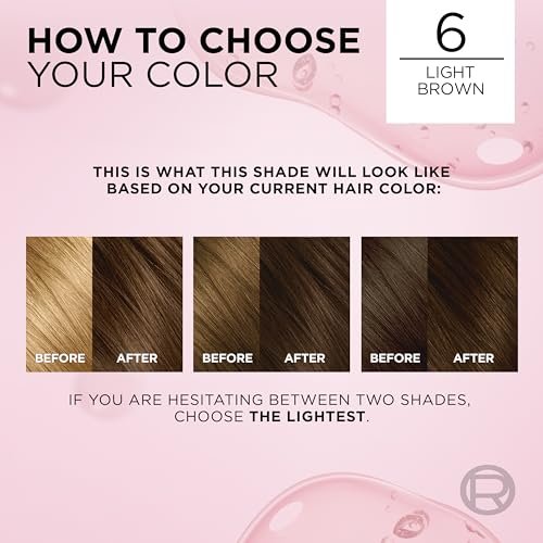 L'Oreal Paris Excellence Crème Permanent Hair Dye - 6 Light Brown, Triple Care with Hyaluronic Acid, 100% Gray Coverage - görsel 16