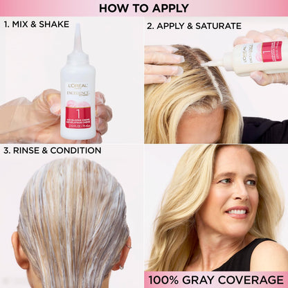L'Oreal Paris Excellence Crème Permanent Hair Dye - 6 Light Brown, Triple Care with Hyaluronic Acid, 100% Gray Coverage