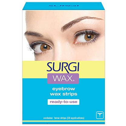 Surgiwax Eyebrow Wax Strips – Ready-to-Use Brow Shapers, 28 Applications