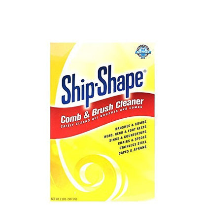 Ship-Shape Professional Comb and Brush Cleaner (2 lbs) – Heavy Duty Hair Brush Cleaner Powder – Removes Hair Color, Oils & Hairspray Residue – Safe for Brushes, Rollers & Salon Surfaces