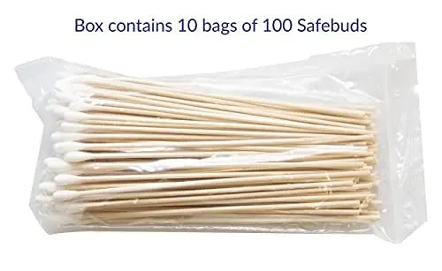 AF Safebuds Cotton Bud Cleaning Stick – 10 x 100 Resealable Bags (1000 Buds) Avelisse