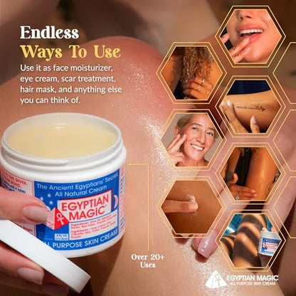 Egyptian Magic All Purpose Skin Cream - 4 oz Jar | Face, Body & Dry Skin Moisturizer for Eczema, Scars, Stretch Marks & Tattoo Aftercare Avelisse
