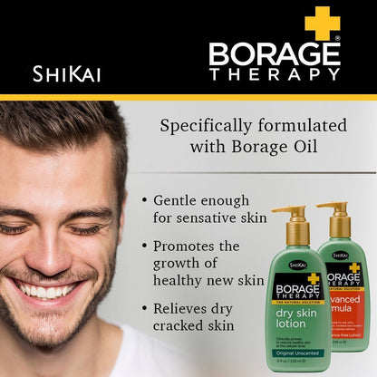 ShiKai Borage Therapy Foot Cream – Fragrance-Free Moisturizer for Dry, Cracked Heels (4.2 oz)