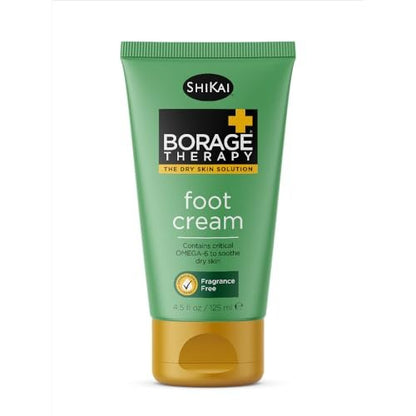 ShiKai Borage Therapy Foot Cream – Fragrance-Free Moisturizer for Dry, Cracked Heels (4.2 oz)
