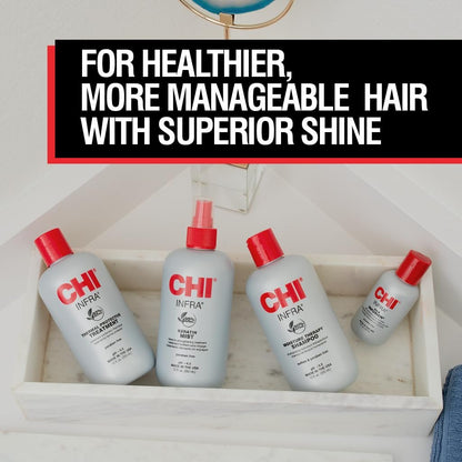 CHI Home Stylist Kit: Infra Shampoo, Treatment, Keratin Mist & Silk Infusion - Sulfate-Free, Paraben-Free, Cruelty-Free Hair Care Set Avelisse
