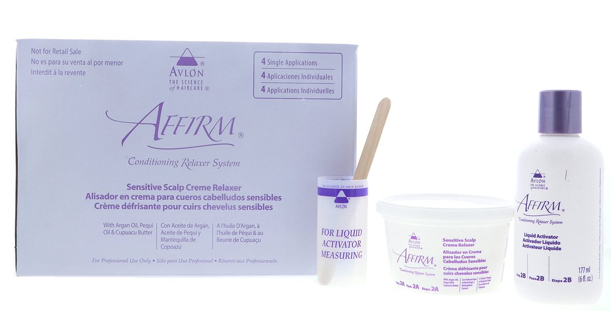 Affirm Relaxer Kit for Natural Hair - 4 Applications (White, 1 Count) Avelisse