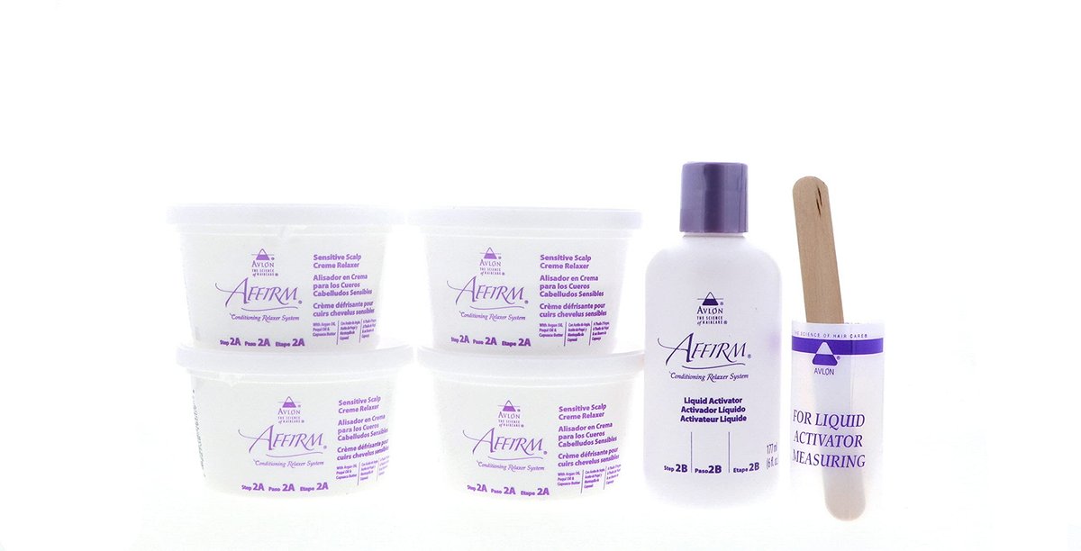 Affirm Relaxer Kit for Natural Hair - 4 Applications (White, 1 Count) Avelisse