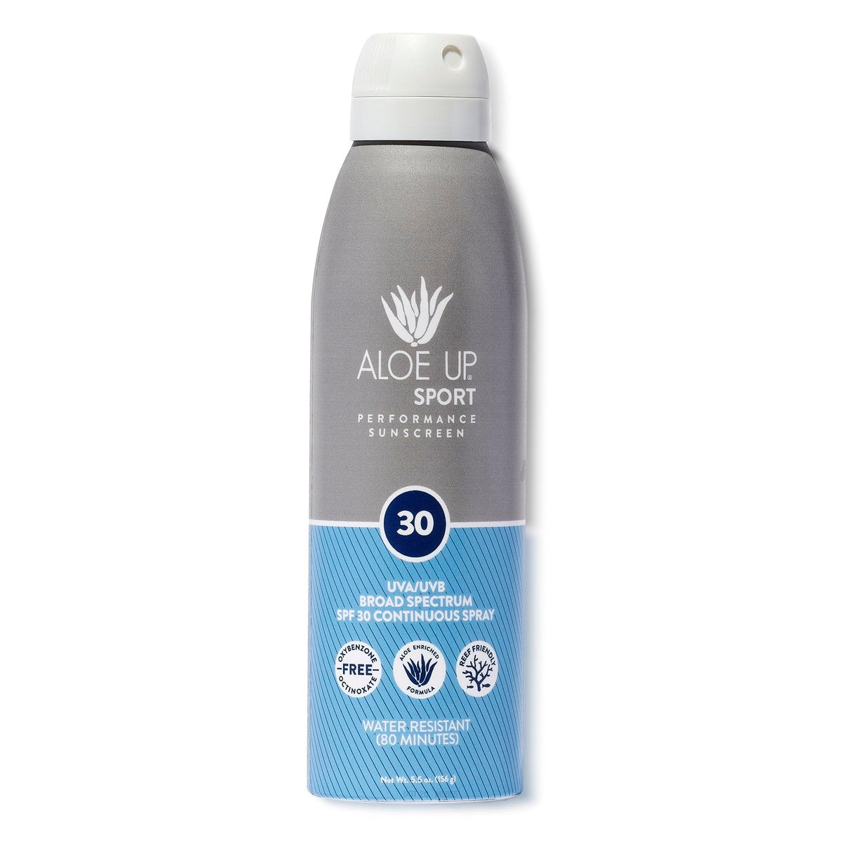 Aloe Up Sport Spray Sunscreen SPF 30 – Broad Spectrum Sunblock with Hydrating Aloe Vera Gel – Fast Absorbing, No White Cast, Reef Friendly, Water Resistant up to 80 Minutes, Fragrance Free – 6 Oz - görsel 1