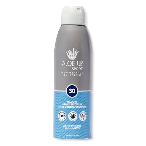 Aloe Up Sport Spray Sunscreen SPF 30 – Broad Spectrum Sunblock with Hydrating Aloe Vera Gel – Fast Absorbing, No White Cast, Reef Friendly, Water Resistant up to 80 Minutes, Fragrance Free – 6 Oz - görsel 2