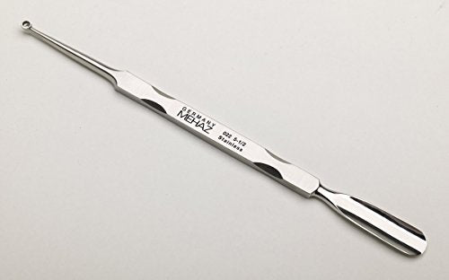 MEHAZ 022 9mm Stainless Steel Cuticle Pusher & Curette 5 ½ inch - Professional Manicure Tool (Model MC0022) - görsel 2