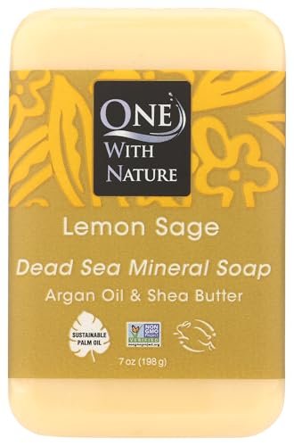 One With Nature Lemon Sage Bar Soap – 7 oz, Natural & Gentle Cleansing Avelisse