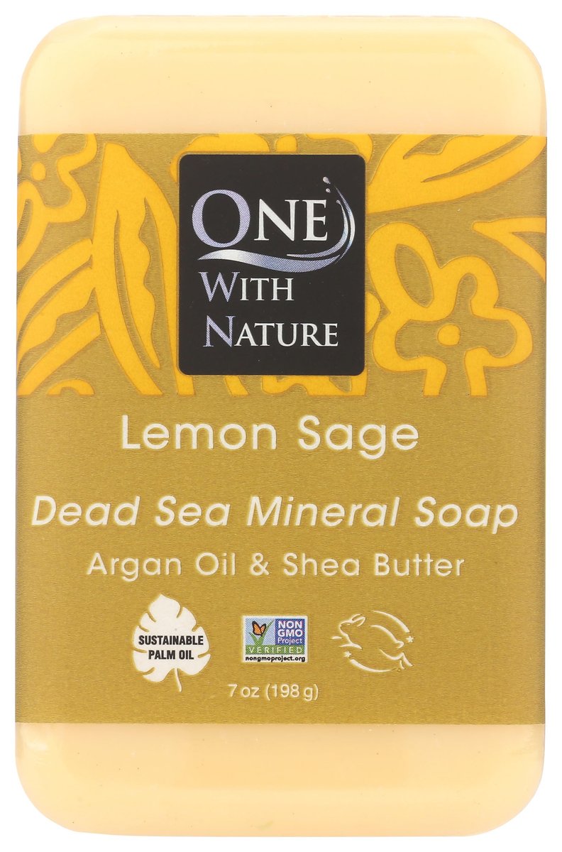 One With Nature Lemon Sage Bar Soap – 7 oz, Natural & Gentle Cleansing Avelisse