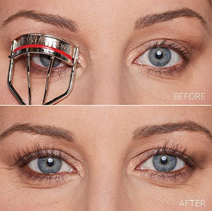 Kevyn Aucoin Eyelash Curler – Stainless Steel, Wide Opening, Red Cushions for Long-Lasting Curl Avelisse