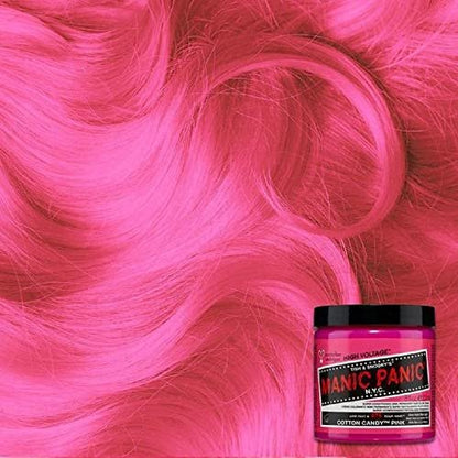 MANIC PANIC Classic Cotton Candy Pink Semi Permanent Hair Color - Bright Pink Hair Dye for Women & Men - 4 oz Avelisse