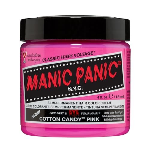 MANIC PANIC Classic Cotton Candy Pink Semi Permanent Hair Color - Bright Pink Hair Dye for Women & Men - 4 oz Avelisse
