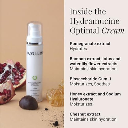 G.M. COLLIN Hydramucine Optimal Cream - Daily Face Moisturizer for Normal to Dry Skin, Firming Facial Lotion (1.7 Fl Oz) Avelisse