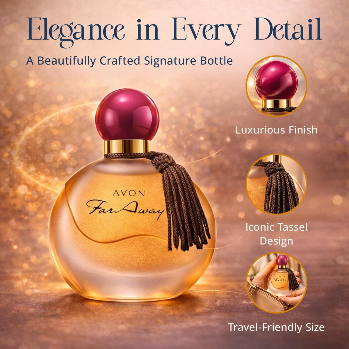 AVON Far Away Eau de Parfum for Women - Amber Floral Scent, Long Lasting Perfume Spray, 1.7 fl oz Avelisse