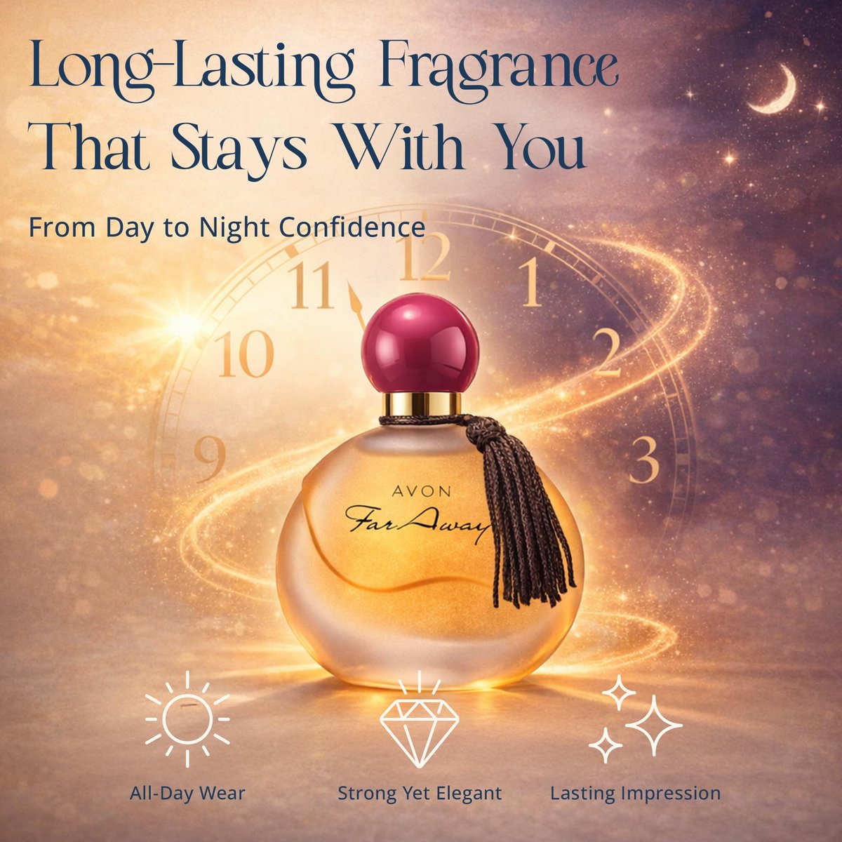 AVON Far Away Eau de Parfum for Women - Amber Floral Scent, Long Lasting Perfume Spray, 1.7 fl oz Avelisse