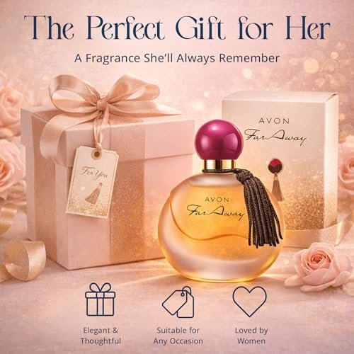 AVON Far Away Eau de Parfum for Women - Amber Floral Scent, Long Lasting Perfume Spray, 1.7 fl oz Avelisse
