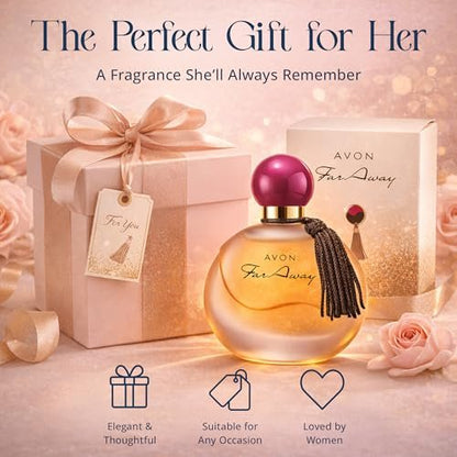 AVON Far Away Eau de Parfum for Women - Amber Floral Scent, Long Lasting Perfume Spray, 1.7 fl oz Avelisse