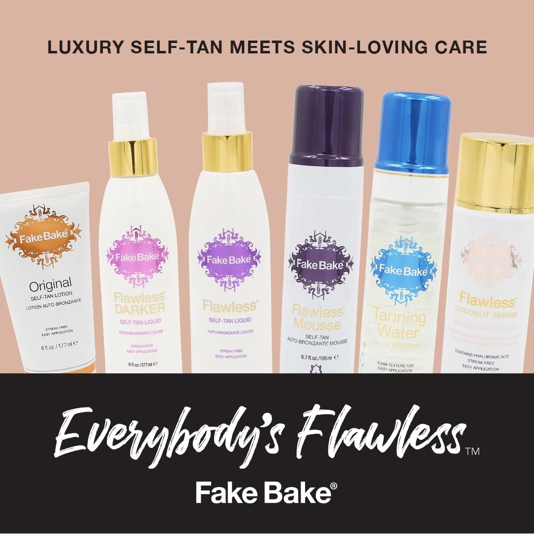 Fake Bake Original Self-Tanning Lotion – Streak-Free, Natural Sunless Tanner for All Skin Tones – Buildable Color for Women & Men – 6 oz Avelisse
