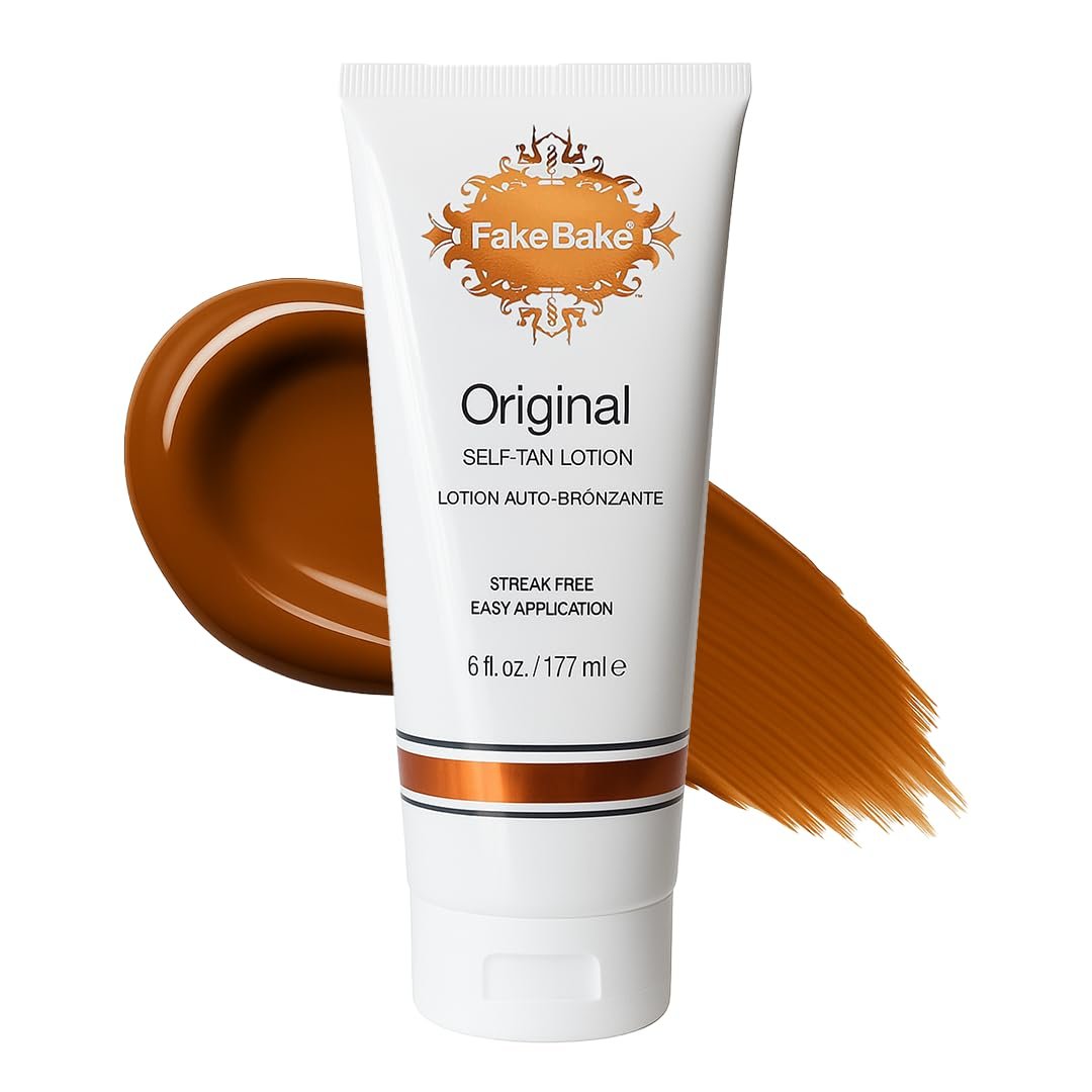 Fake Bake Original Self-Tanning Lotion – Streak-Free, Natural Sunless Tanner for All Skin Tones – Buildable Color for Women & Men – 6 oz Avelisse