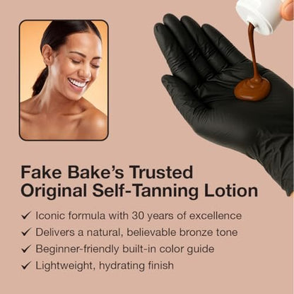 Fake Bake Original Self-Tanning Lotion – Streak-Free, Natural Sunless Tanner for All Skin Tones – Buildable Color for Women & Men – 6 oz Avelisse