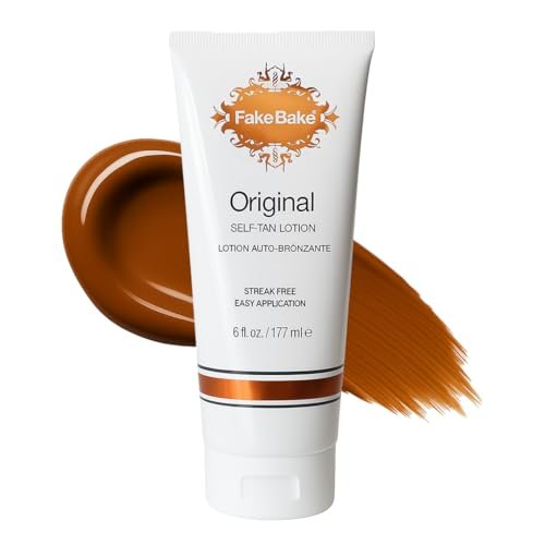 Fake Bake Original Self-Tanning Lotion – Streak-Free, Natural Sunless Tanner for All Skin Tones – Buildable Color for Women & Men – 6 oz Avelisse